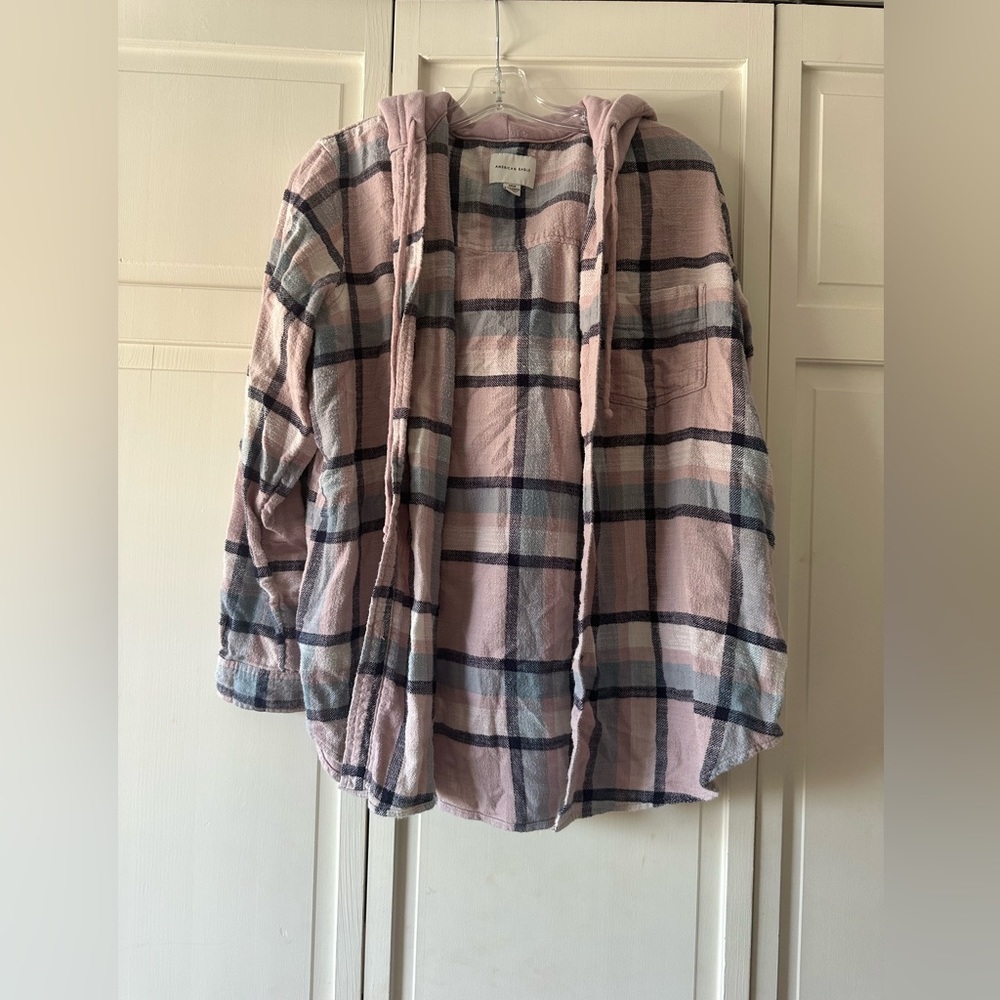 American Eagle Flannel Hoodie